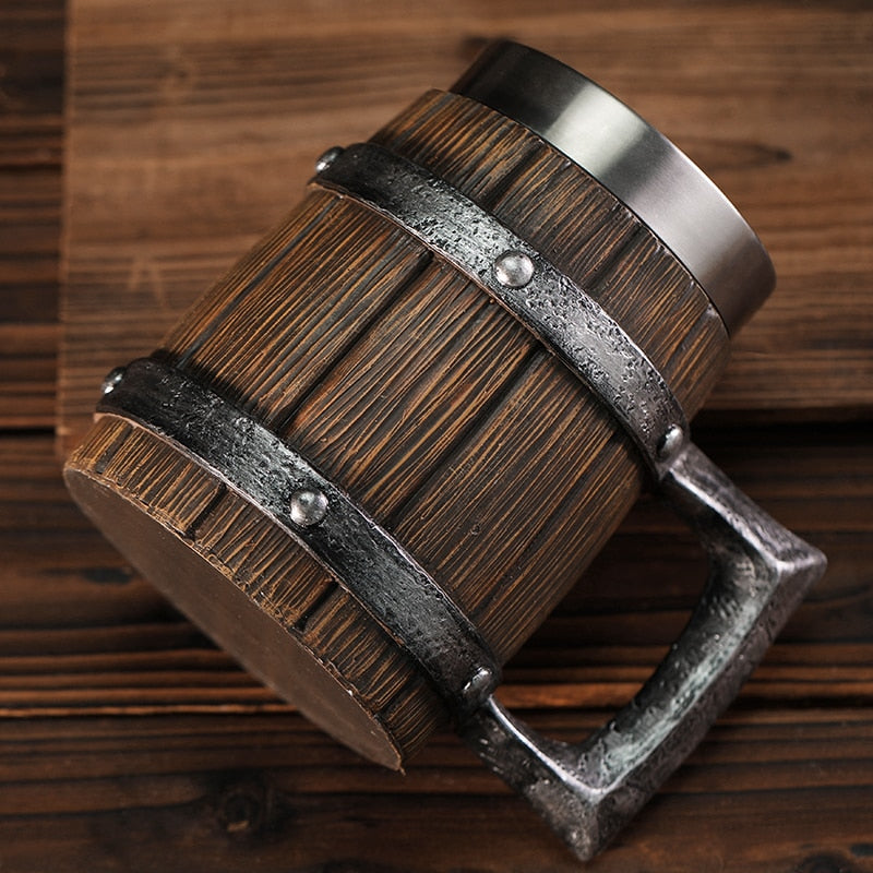 Viking wood style Beer mug