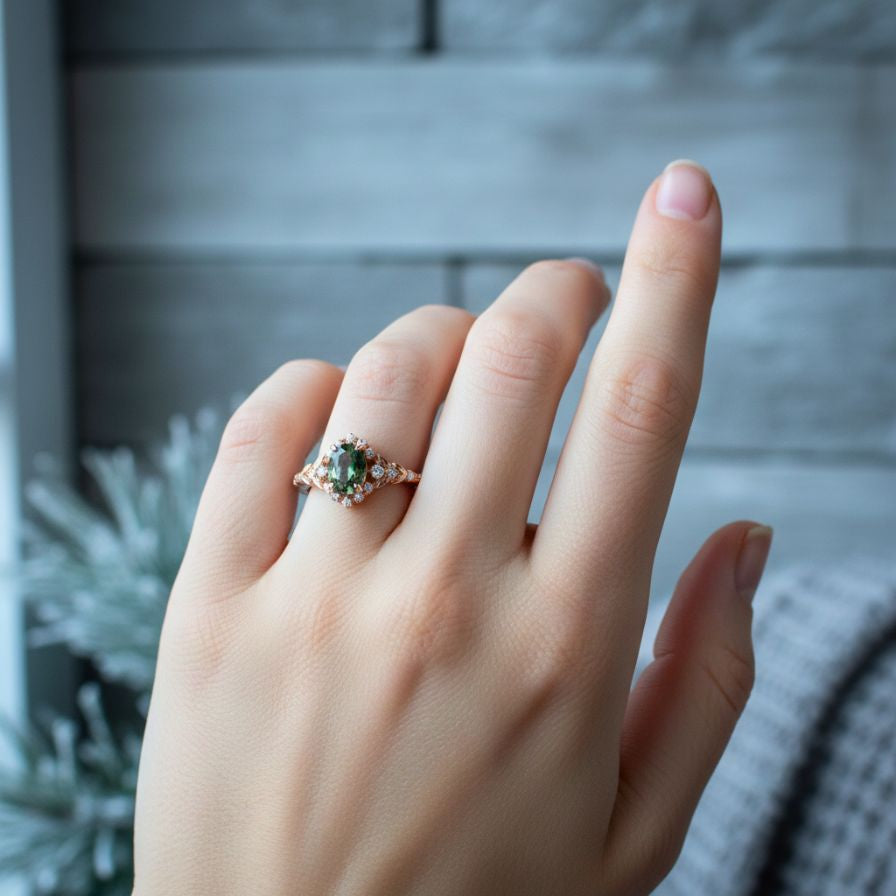 Golden Yield Ring - Norse Women's Ring - Side Profile | Epic Loot Shop
