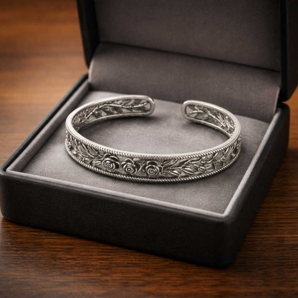 Silver Bloom Bracelet - Norse Women's Bracelet - Alternative Angle | Epic Loot Shop