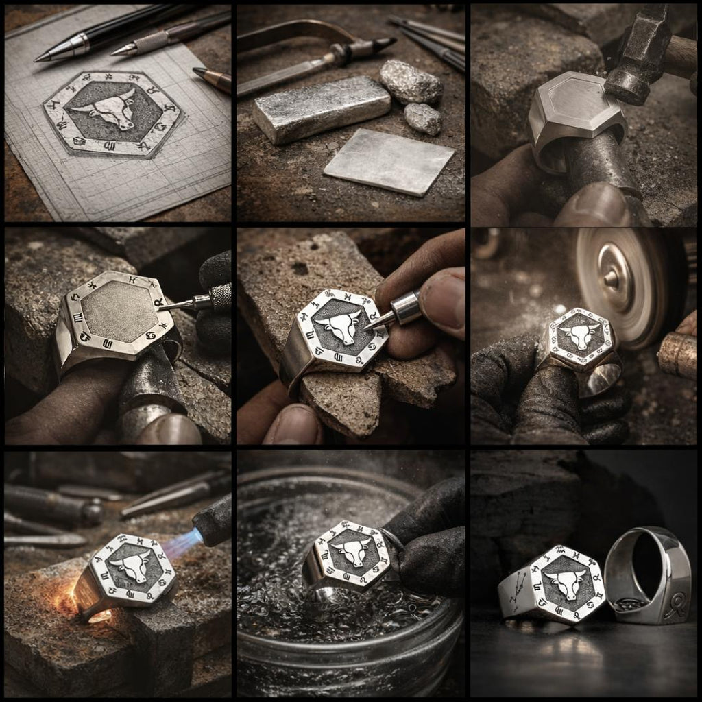 Taurus Zodiac Ring - Viking Ring - Detailed View | Epic Loot Shop