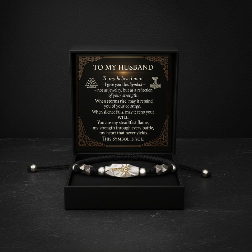 To My Husband | Polaris Compass Bracelet - Viking Arm Ring - On Model View | Epic Loot Shop