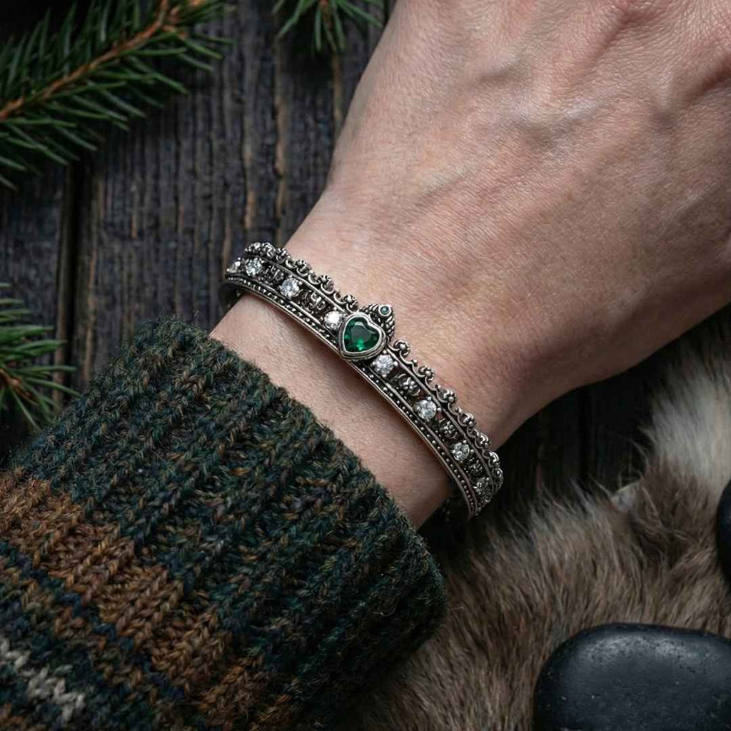 Verdant Crown Bracelet - Norse Women's Bracelet - Close-up | Epic Loot Shop