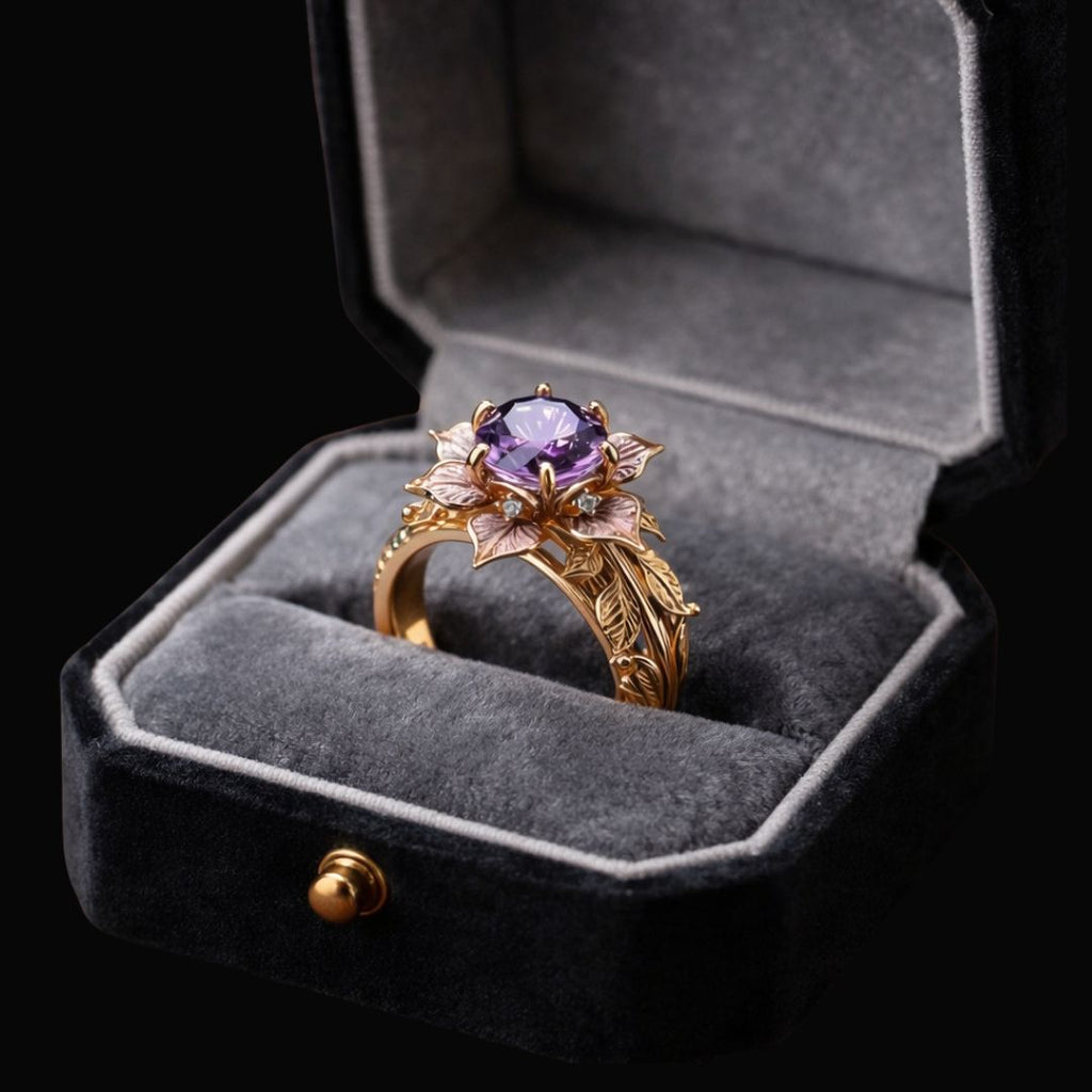 Violet Daydream Ring - Norse Women's Ring - Close-up | Epic Loot Shop