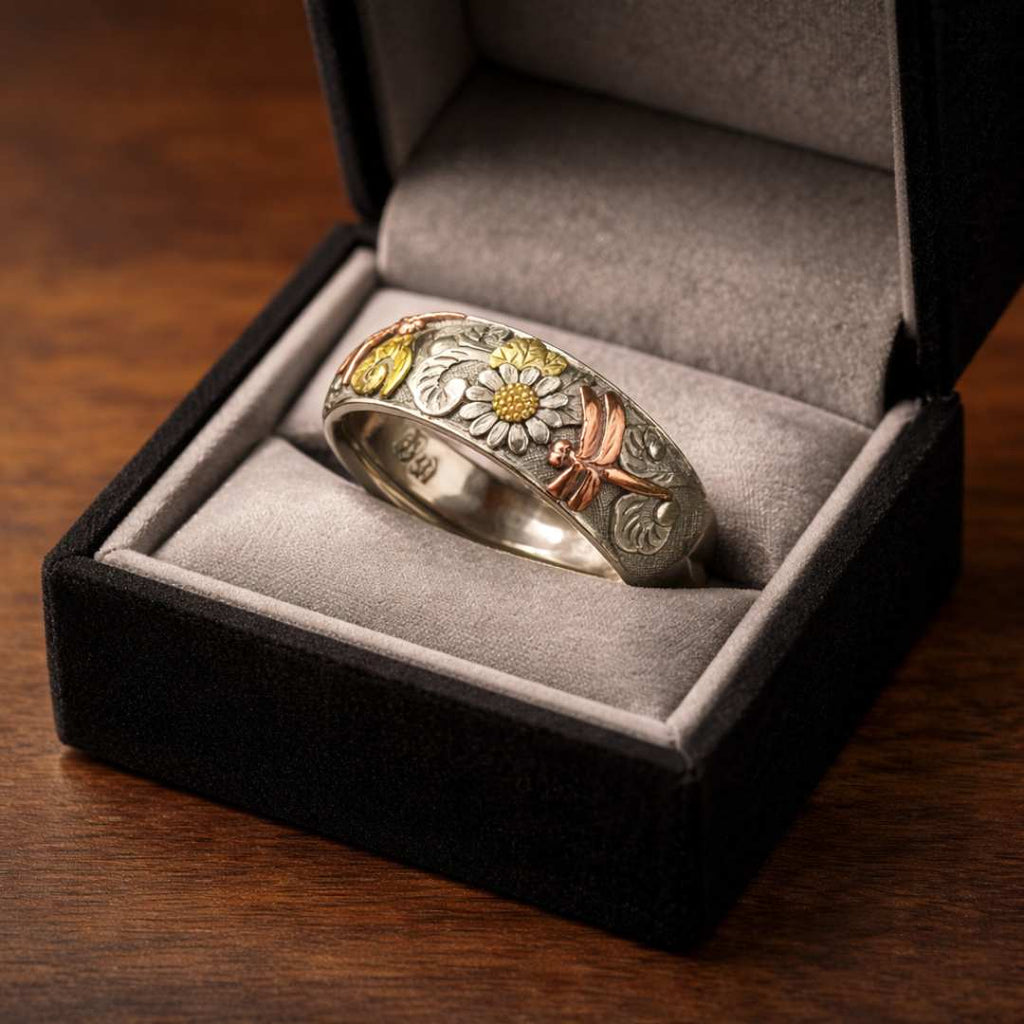Wing of Wildflower - Norse Women's Ring - Detailed View | Epic Loot Shop