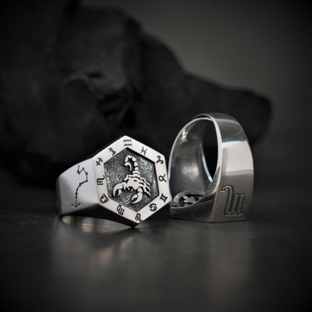 Scorpio Zodiac Ring - Viking Ring - Detailed View | Epic Loot Shop