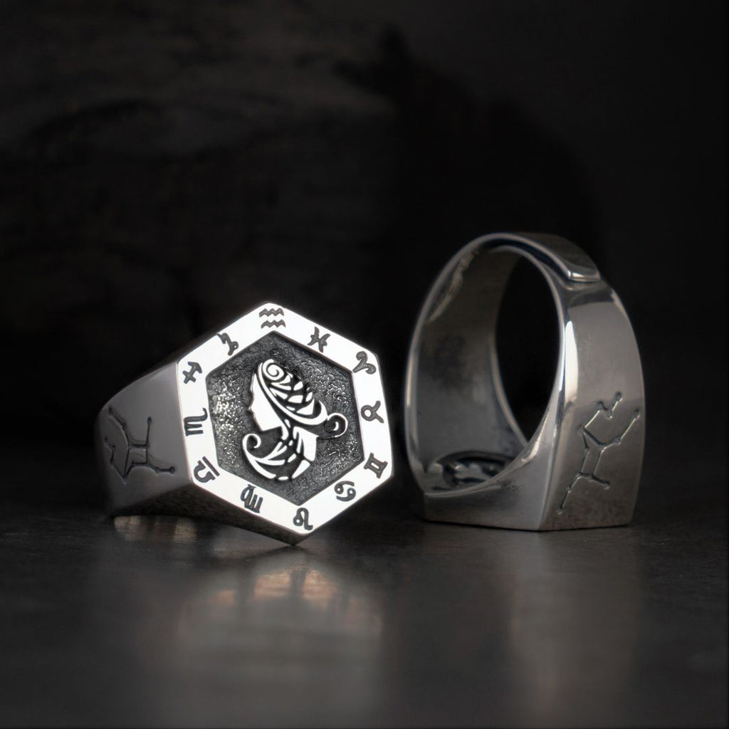 Virgo Zodiac Ring - Viking Ring - Detailed View | Epic Loot Shop
