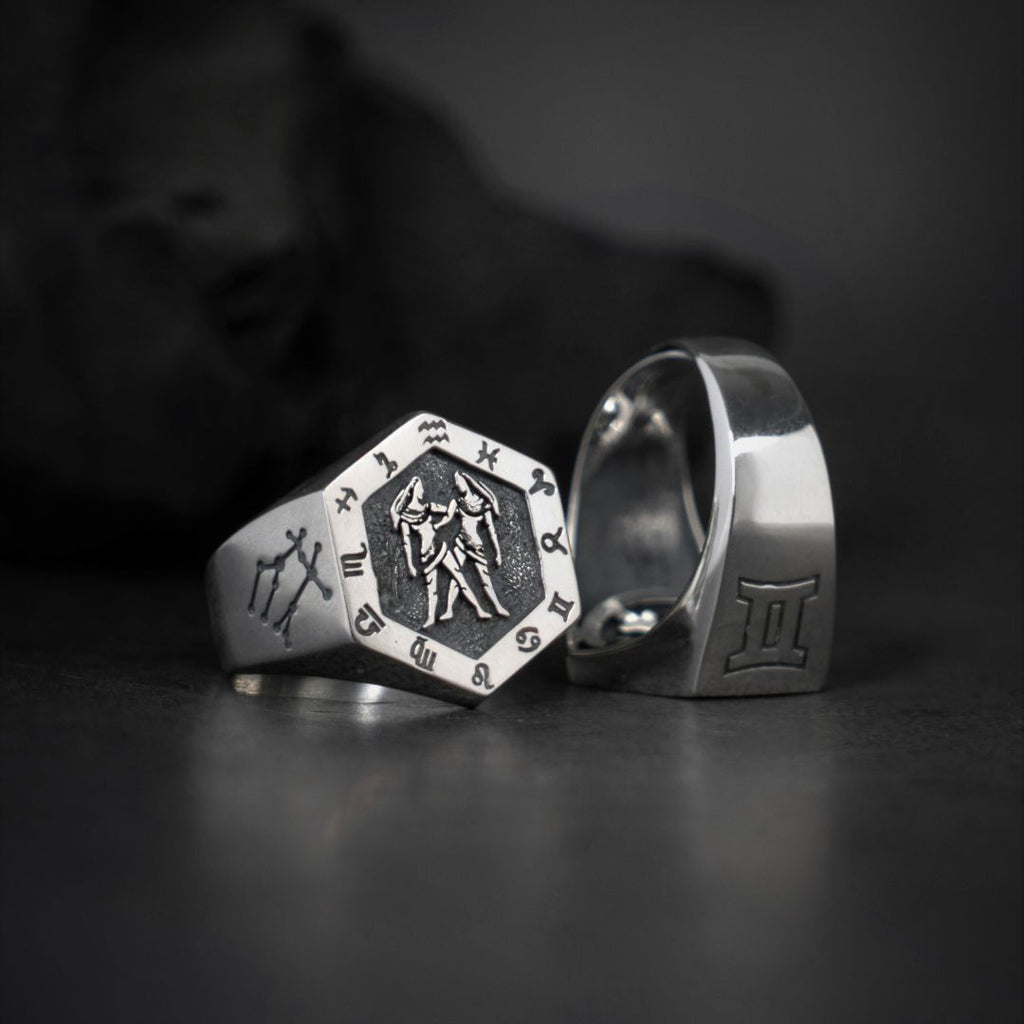 Gemini Zodiac Ring - Viking Ring - Detailed View | Epic Loot Shop