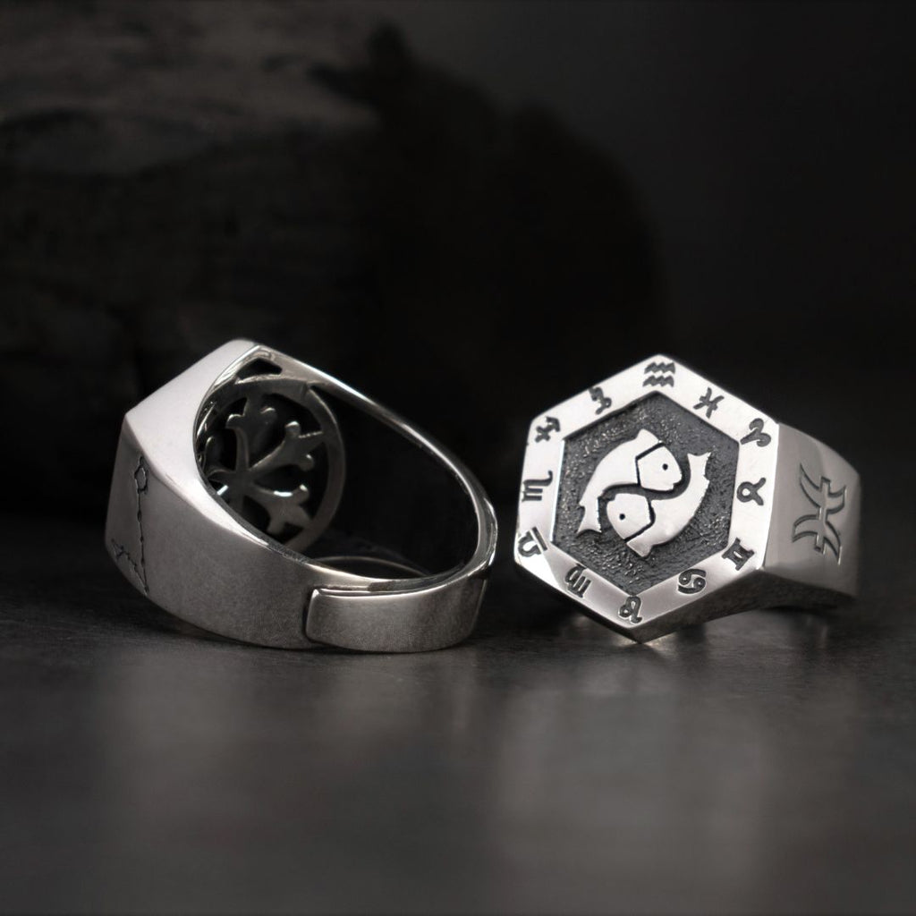 Pisces Zodiac Ring - Viking Ring - Detailed View | Epic Loot Shop