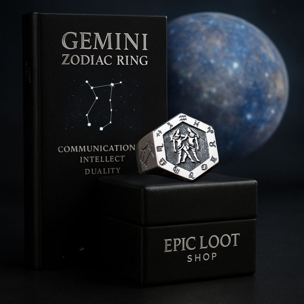 Gemini Zodiac Ring - Viking Ring - Alternative Angle | Epic Loot Shop