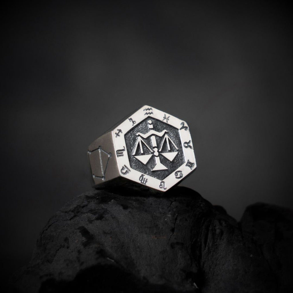 Libra Zodiac Ring - Viking Ring - Alternative Angle | Epic Loot Shop