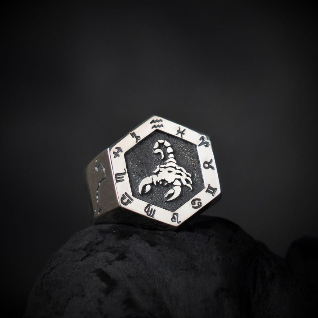 Scorpio Zodiac Ring - Viking Ring - Alternative Angle | Epic Loot Shop