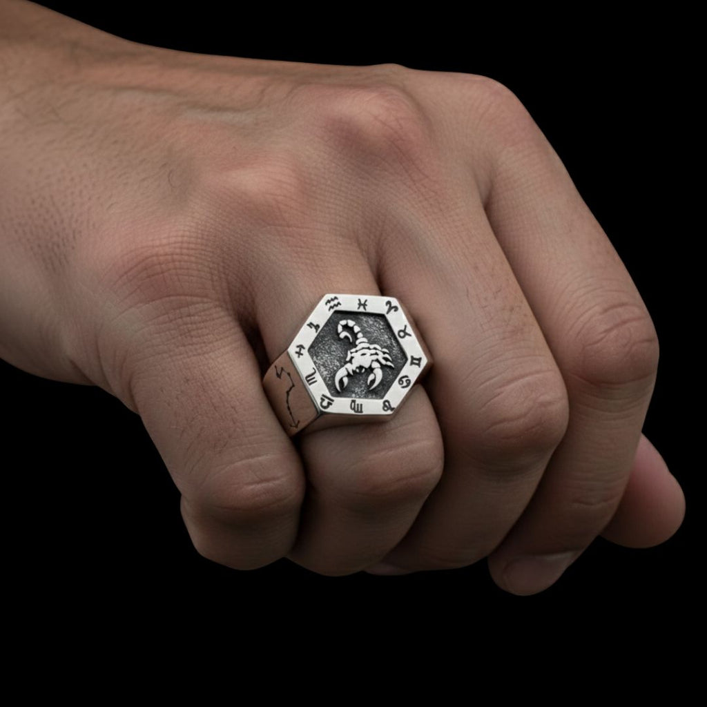 Scorpio Zodiac Ring - Viking Ring - Side Profile | Epic Loot Shop