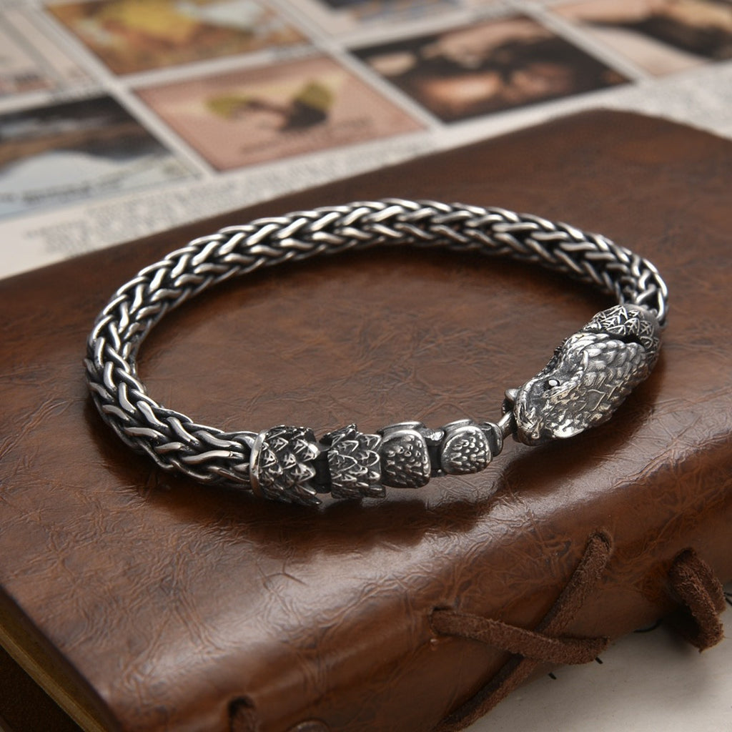 Jormungandr: Artisan 925 Sterling Silver Bracelet Masterpiece