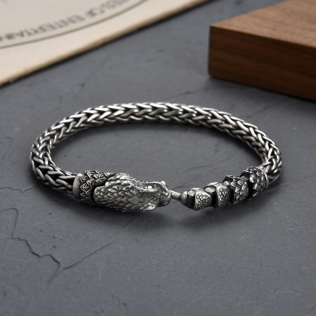 Jormungandr: Artisan 925 Sterling Silver Bracelet Masterpiece