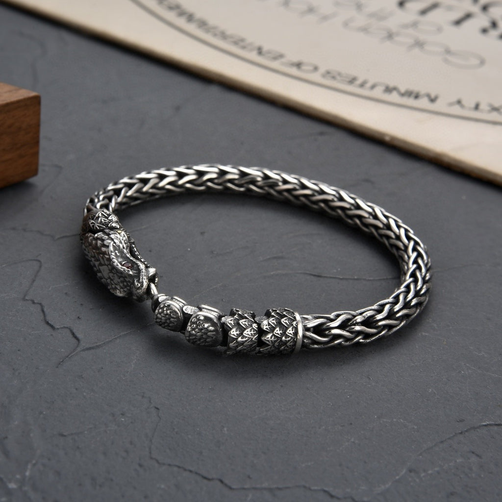 Jormungandr: Artisan 925 Sterling Silver Bracelet Masterpiece
