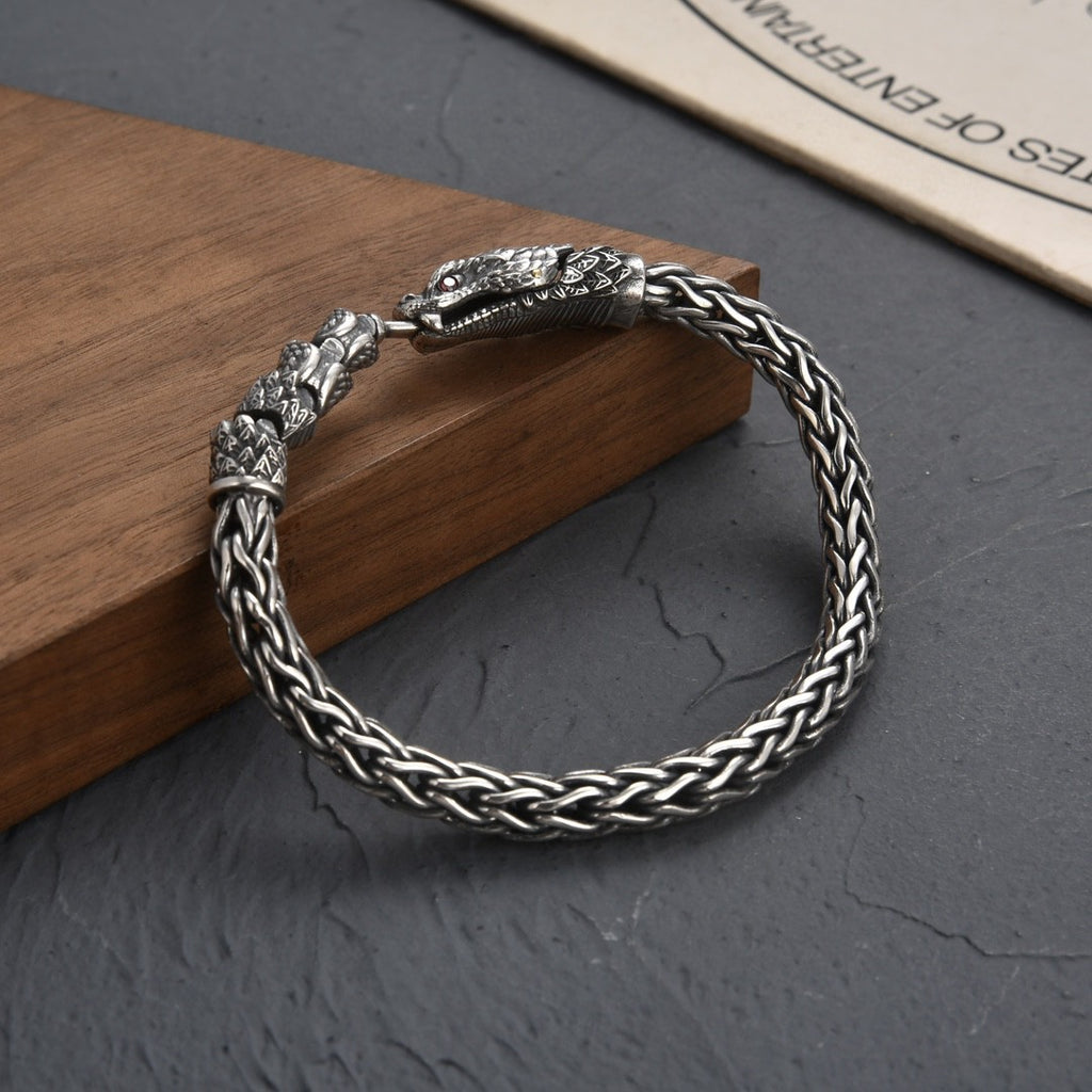 Jormungandr: Artisan 925 Sterling Silver Bracelet Masterpiece