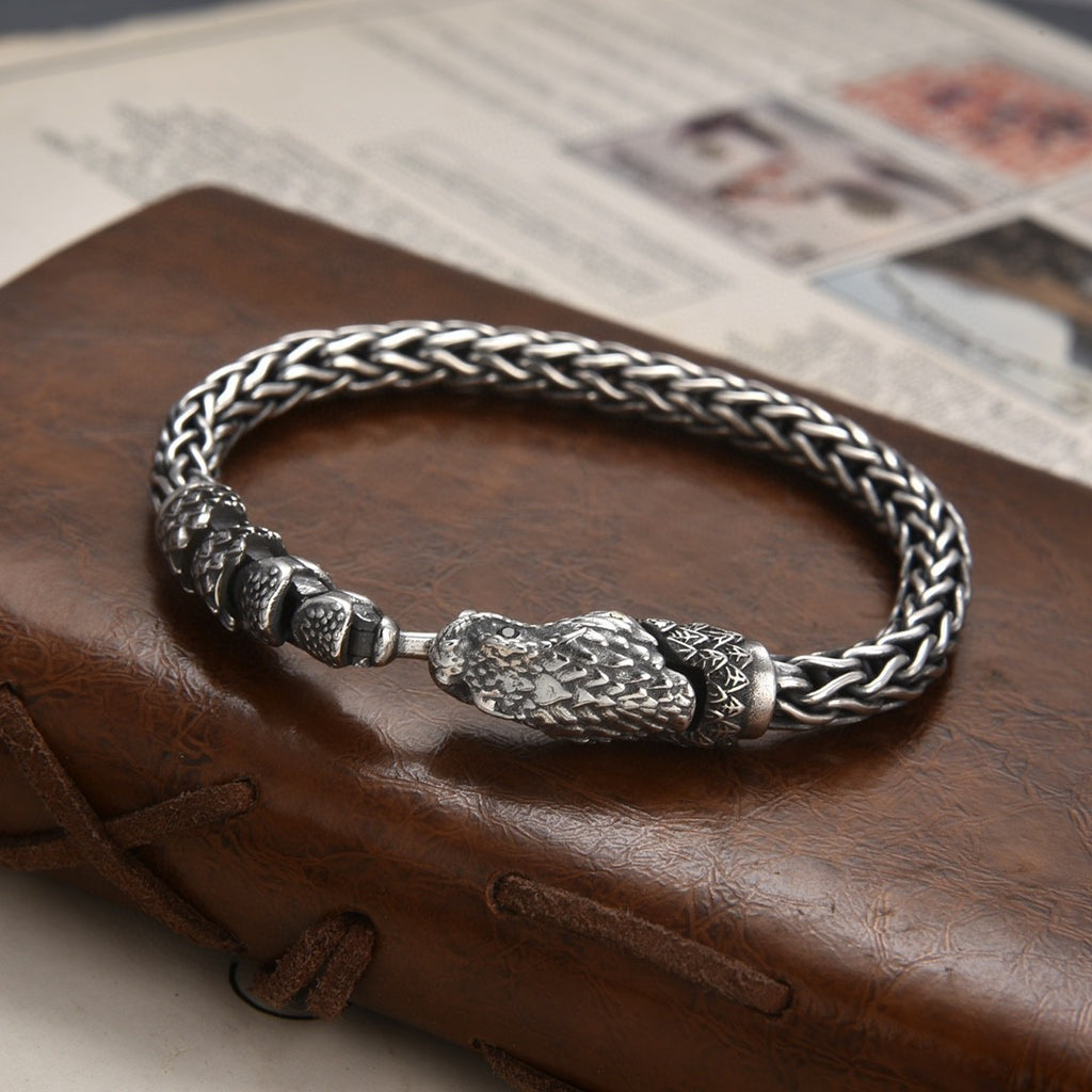 Jormungandr: Artisan 925 Sterling Silver Bracelet Masterpiece
