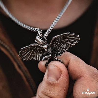 Odin's Raven Pendant Necklace