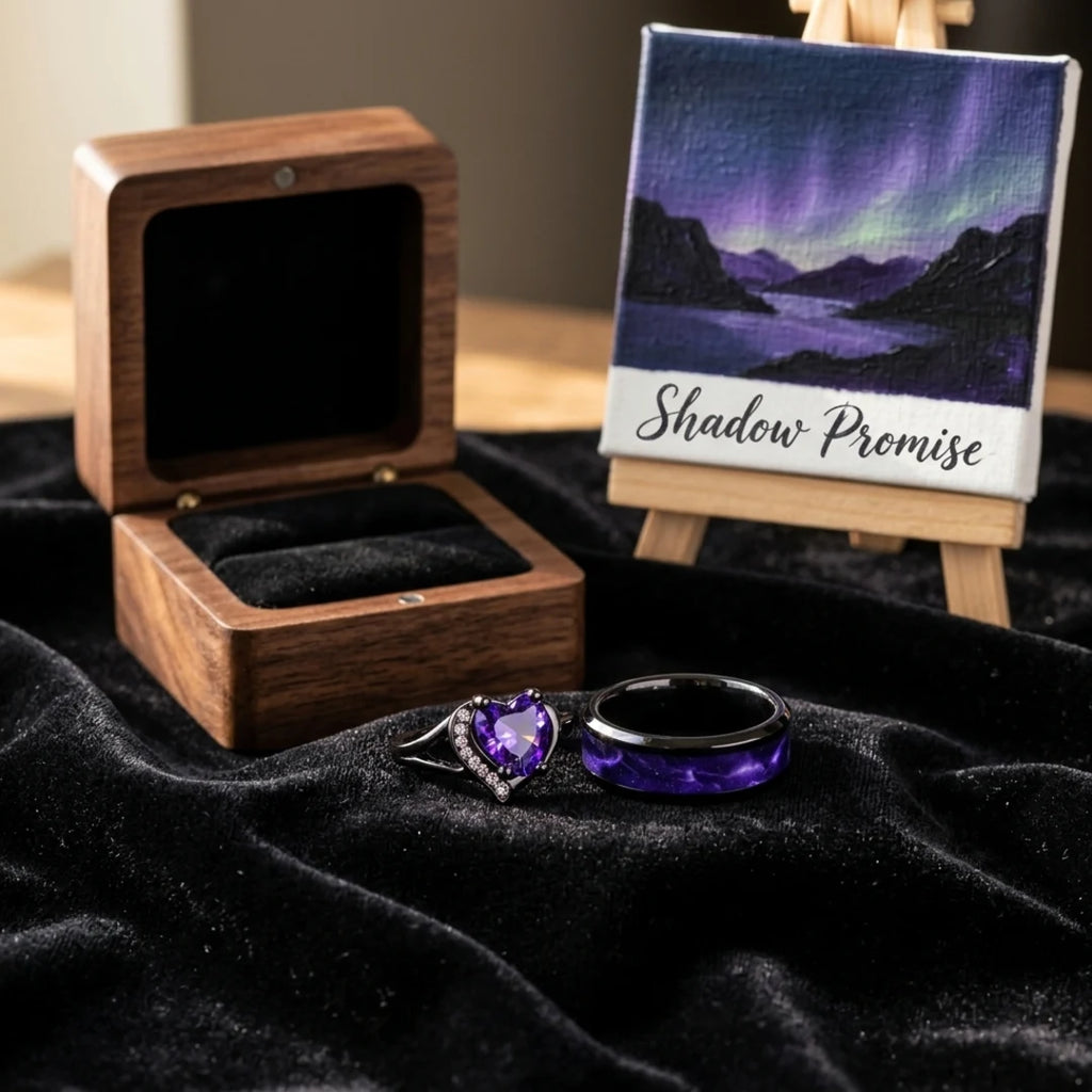 Shadow Promise Couples Rings