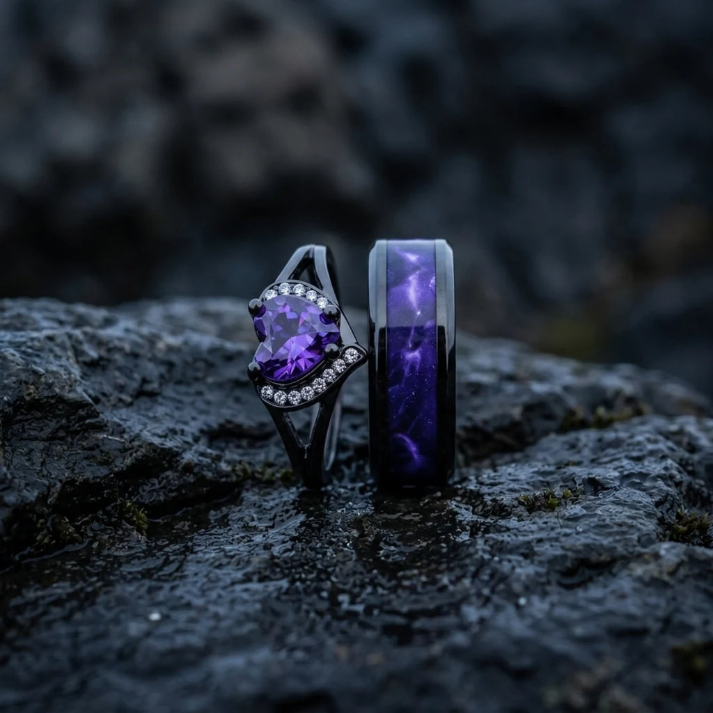 Shadow Promise Couples Rings