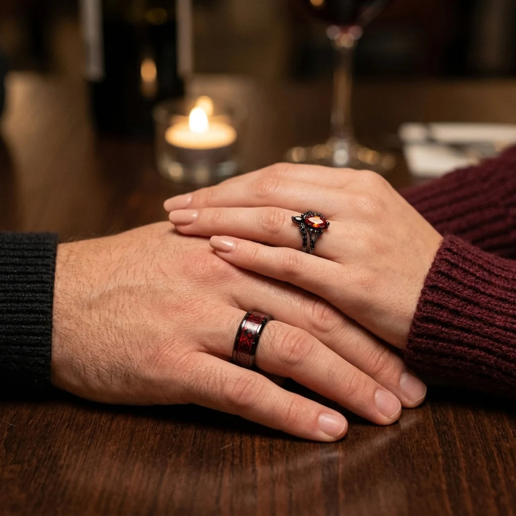 Shadow Vow Couples Rings