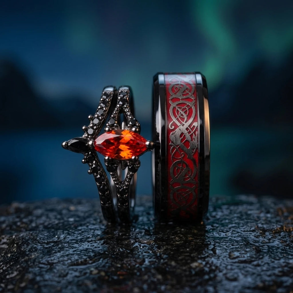 Shadow Vow Couples Rings