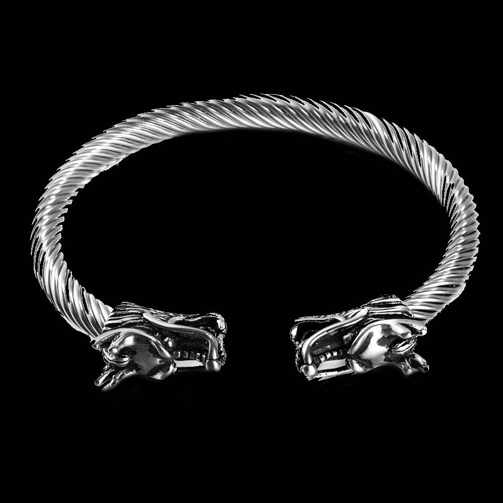 Norse Legacy: Dragon Arc Bracelet