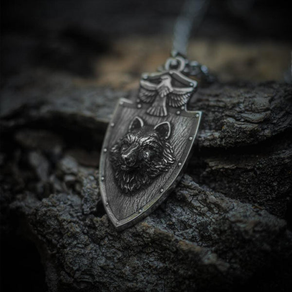 Nordic Wolf and Raven Pendant - Viking Necklace | Epic Loot Shop