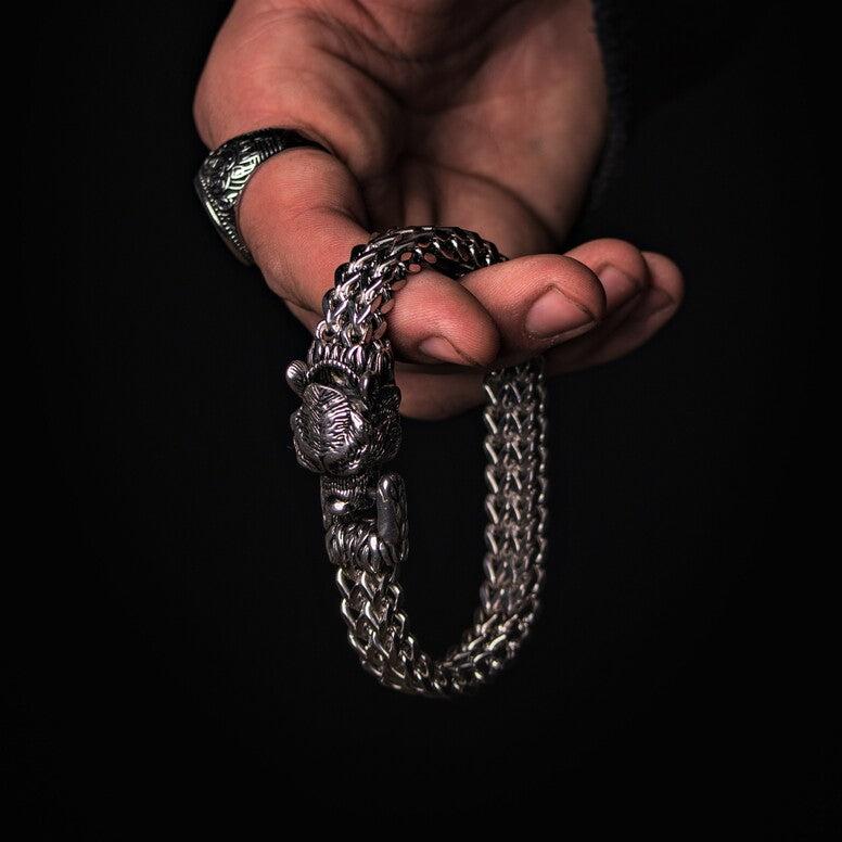 Fenrir Wolf Head Bracelet