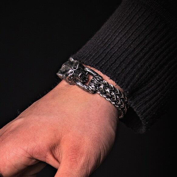 Fenrir Wolf Head Bracelet