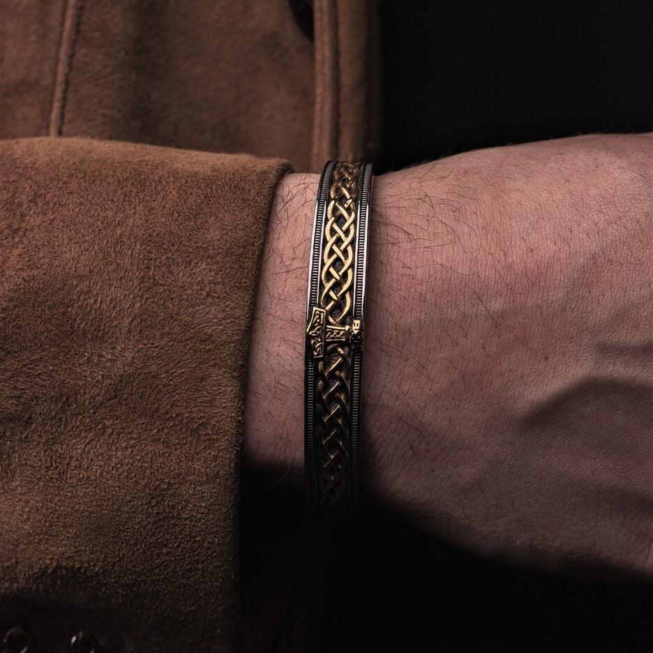 Silver-Gold Thor's Hammer Viking Bracelet