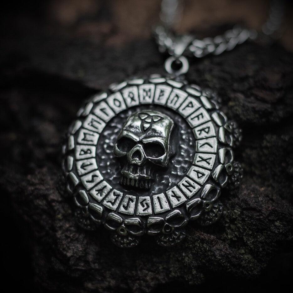 Viking Skull Runic Necklace