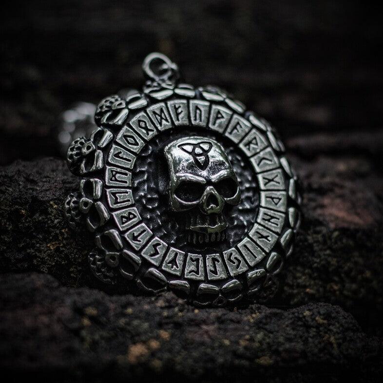 Viking Skull Runic Necklace
