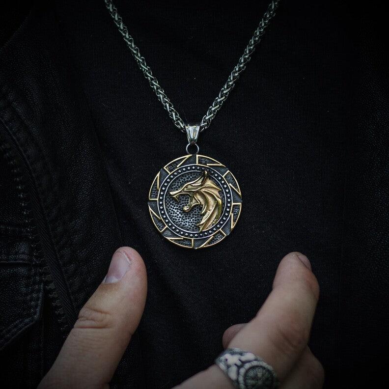 Fenrir Wolf Pendant Necklace