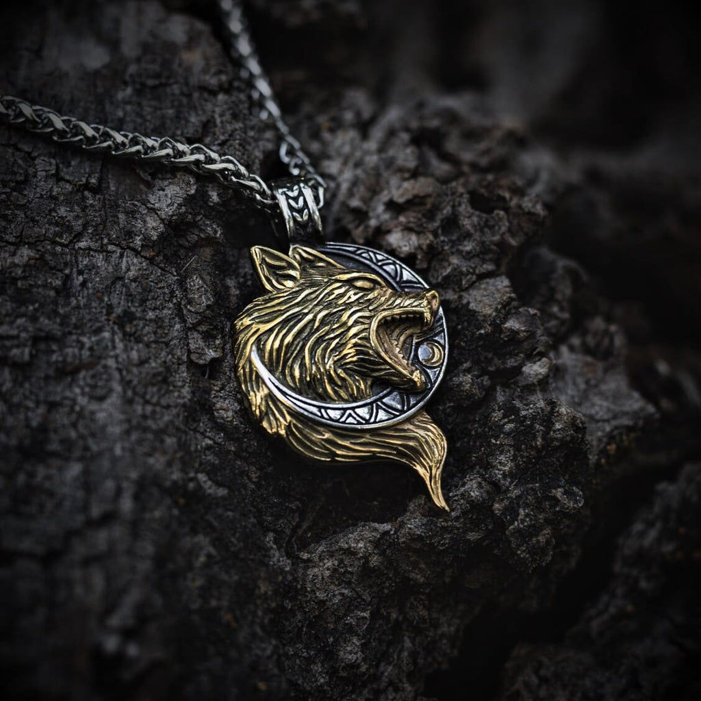 Hati Wolf Chases The Moon Necklace