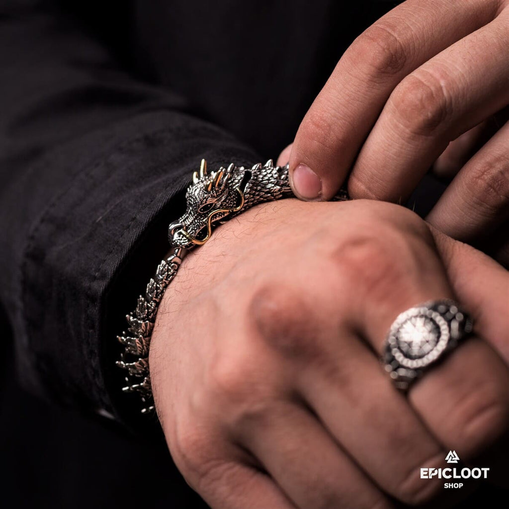 Nidhogg Norse Dragon Bracelet