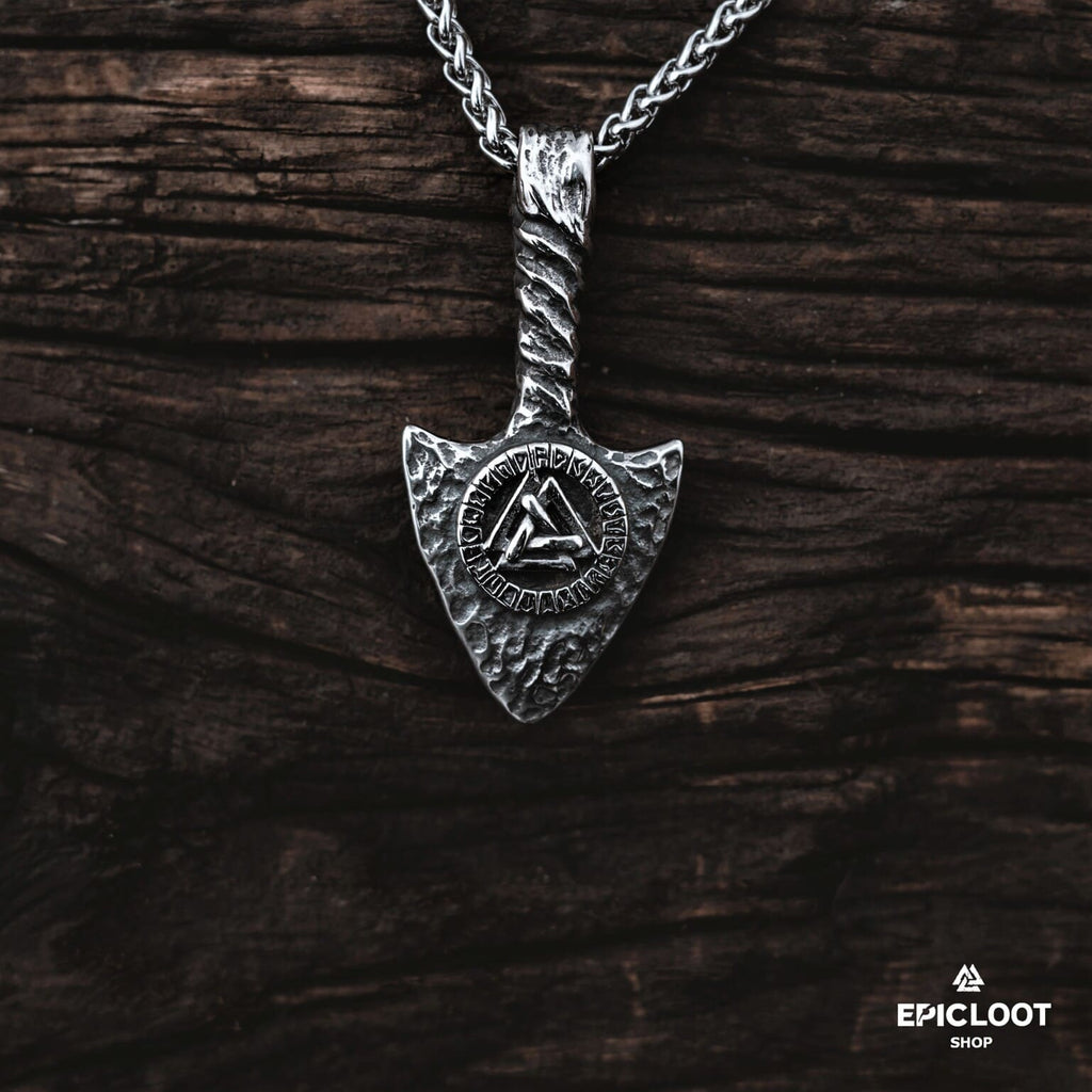 Gungnir Spear Necklace with Valknut Symbol