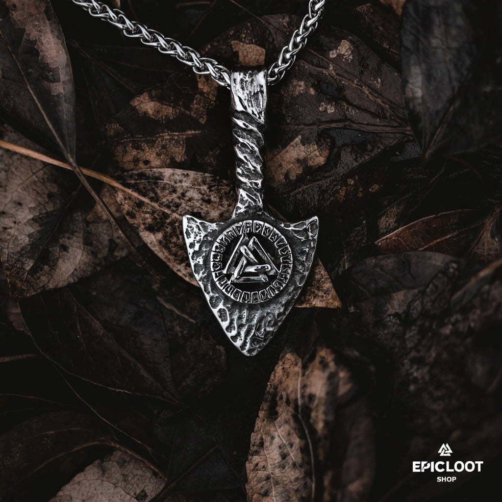 Gungnir Spear Necklace with Valknut Symbol