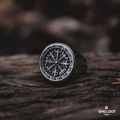 Norse Symbol Stainless Steel Vegvisir Ring
