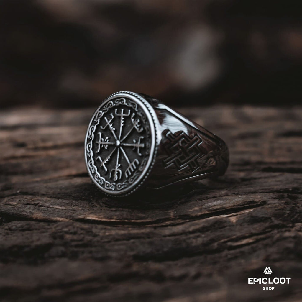 Norse Symbol Stainless Steel Vegvisir Ring