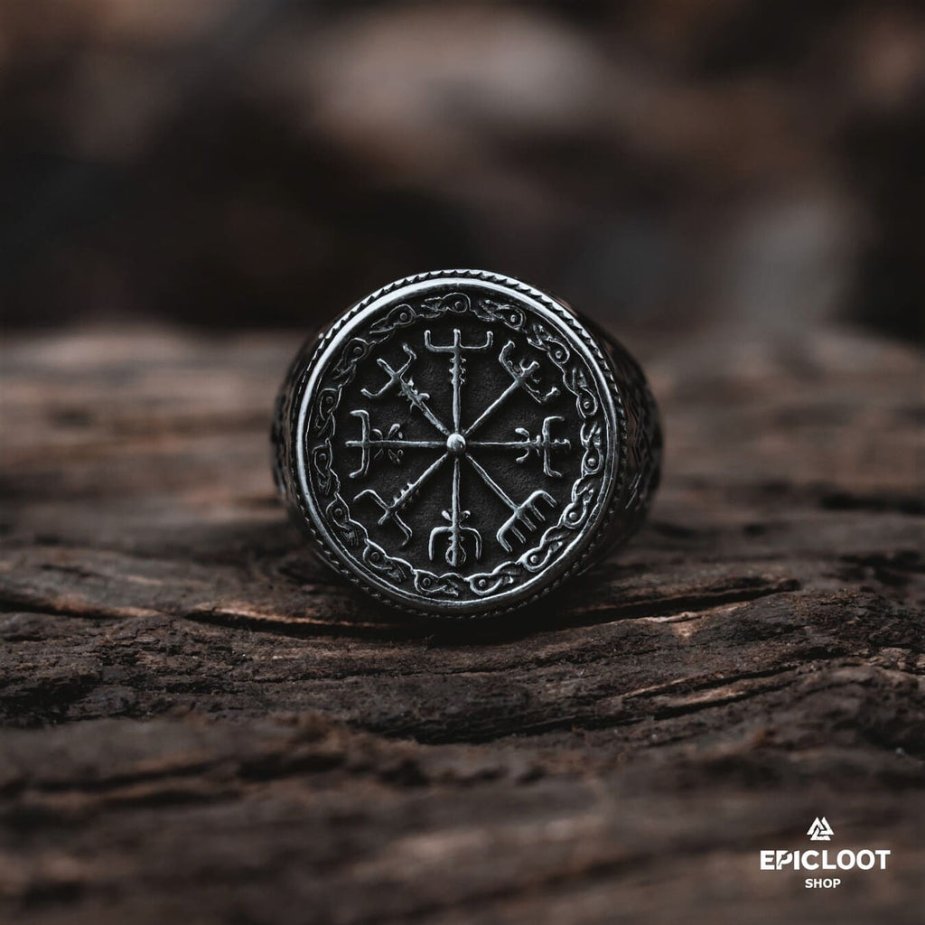 Norse Symbol Stainless Steel Vegvisir Ring
