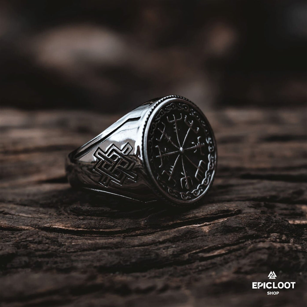 Norse Symbol Stainless Steel Vegvisir Ring