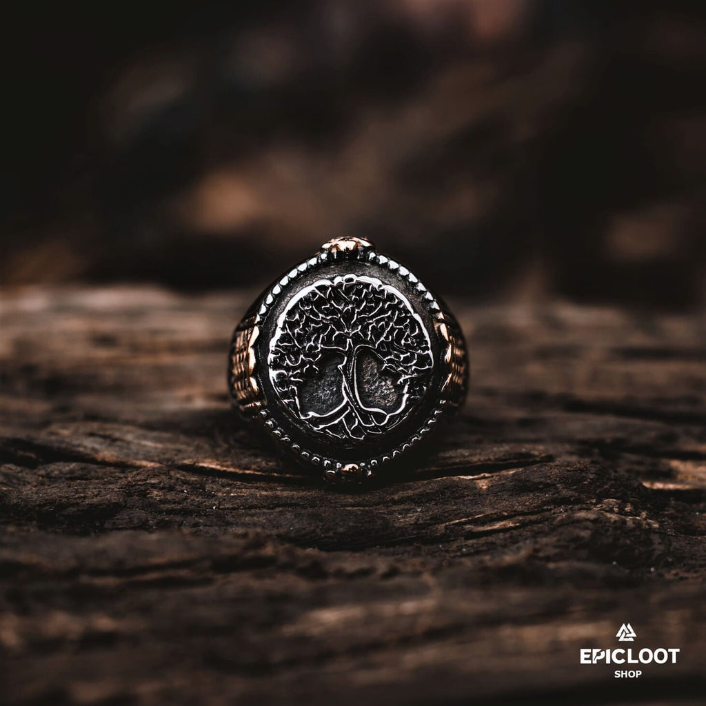 Decorative Nordic Symbol Yggdrasil Ring