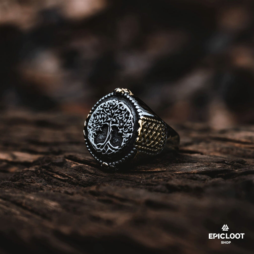 Decorative Nordic Symbol Yggdrasil Ring