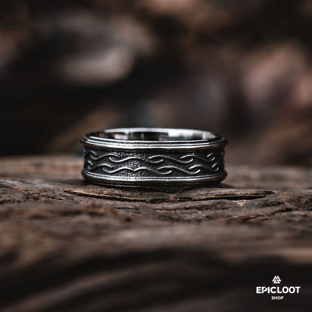 Decorated Norse Symbol Yggdrasil Ring