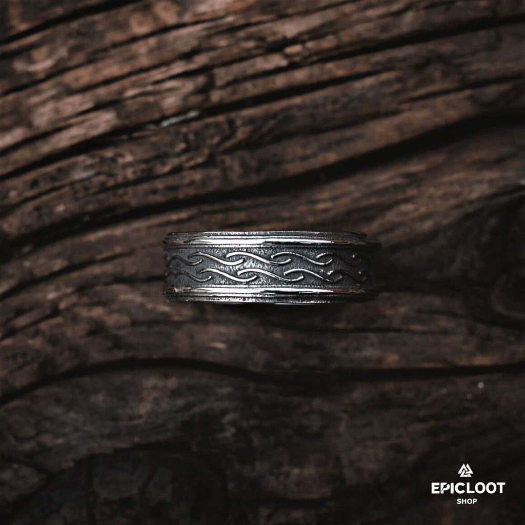 Decorated Norse Symbol Yggdrasil Ring