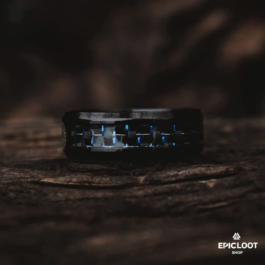 Black Stainless Steel Vegvisir Ring