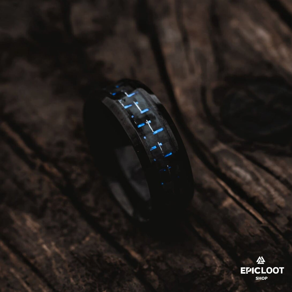 Black Stainless Steel Vegvisir Ring
