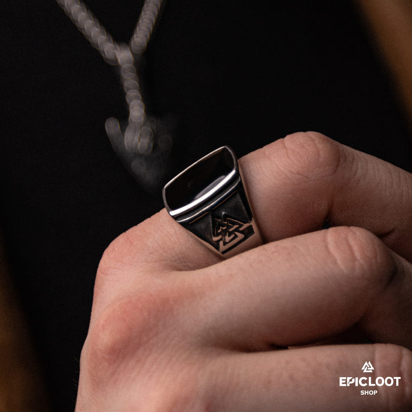 Stainless Steel Nordic Valknut Ring