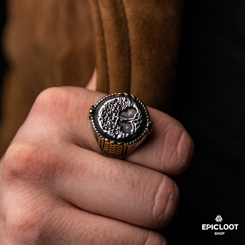 Decorative Nordic Symbol Yggdrasil Ring